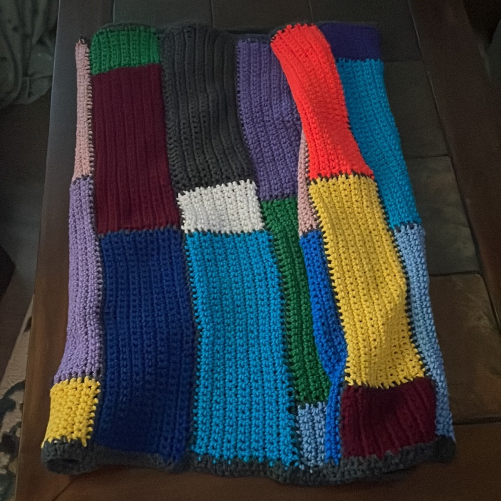 “Rubik’s Cube” Blanket for One- crochet Homemade by JulzyRaye- multi-colors - Picture 7 of 12